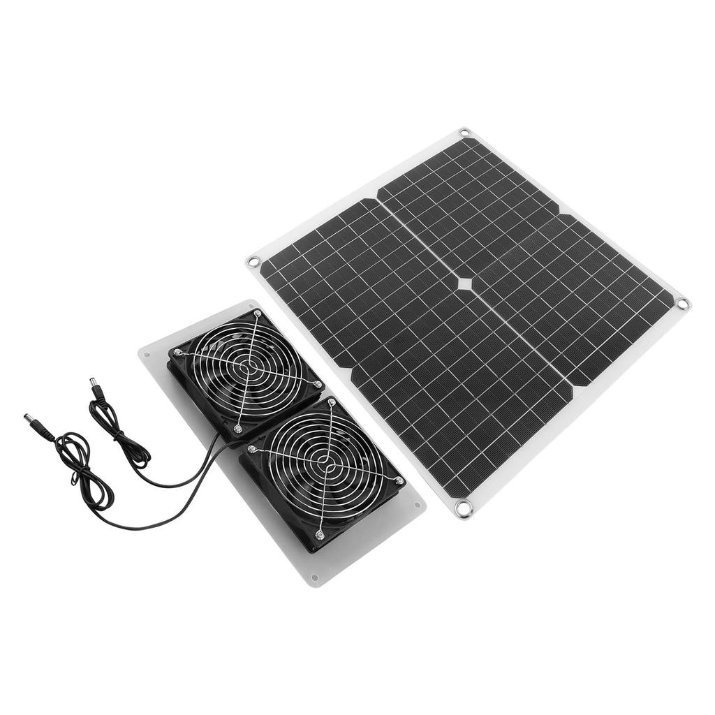 18V 25W Solarpaneel-Lüfter-Kit Monokristallin Wasserdicht 3500 U/min Solar-Abluftventilator-Kit für Gewächshaus Hundehütten Wohnmobil