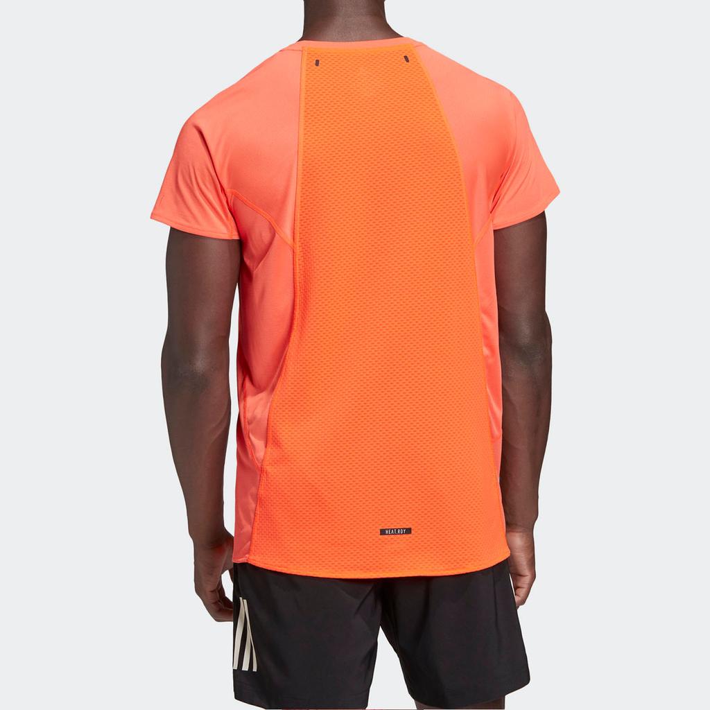 Adidas Round Neck Logo Print Sports Short Sleeve T-shirt Men Tops Orange-Red FK0738