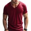 Men's V-Neck Quick-Dry Breathable Casual Sports Short Sleeve T-Shirt.