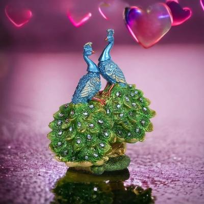 Dancing Peacock Showpieces for Home Decorative Items for Living Room Home Decor Items (18cm*21cm)