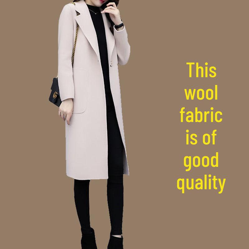 Korean Style Mid-Length Loose Woolen Coat - 2025 Trend, Autumn Winter, Plus Size, Thickened Women's Outerwear