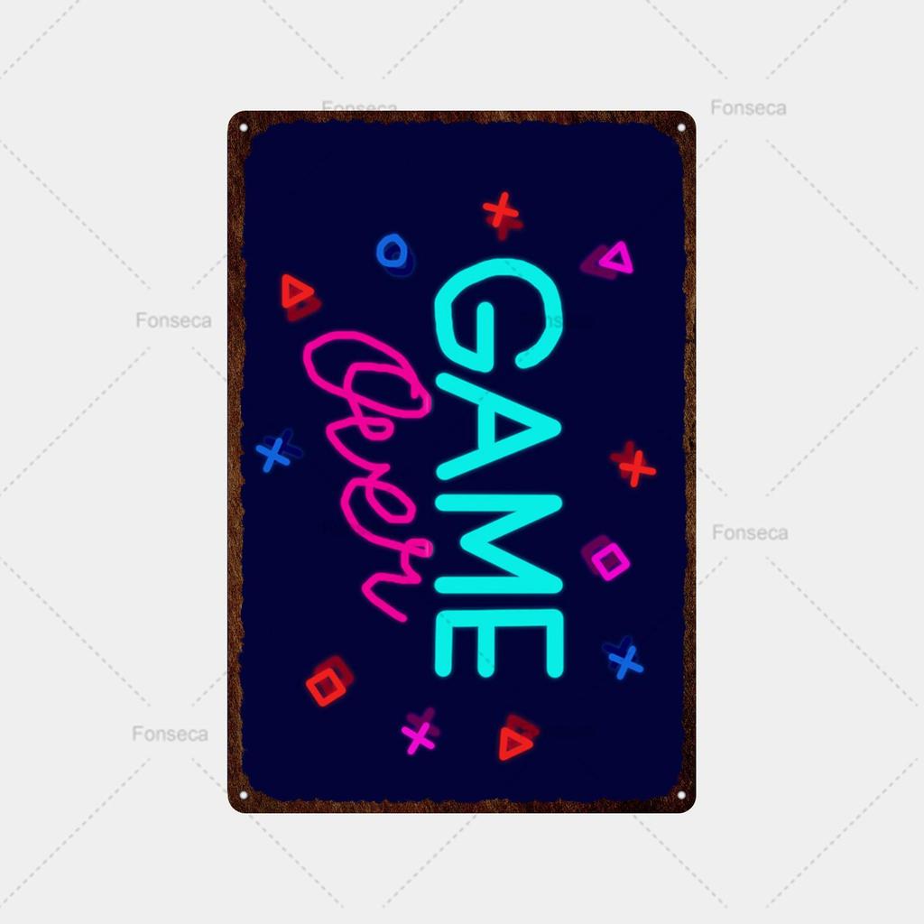 Neon-Spielschild, Metallschild, Vintage-Blechschild, Metall, Vintage-Bar, Vintage-Wanddekoration, Bar, Club, Loch, Metallposter