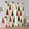 2pcs,2D Plane Printing Curtain Popular Christmas Trees Snowflakes Holiday (3) Durable 100% Polyester Fabric (without Rod)