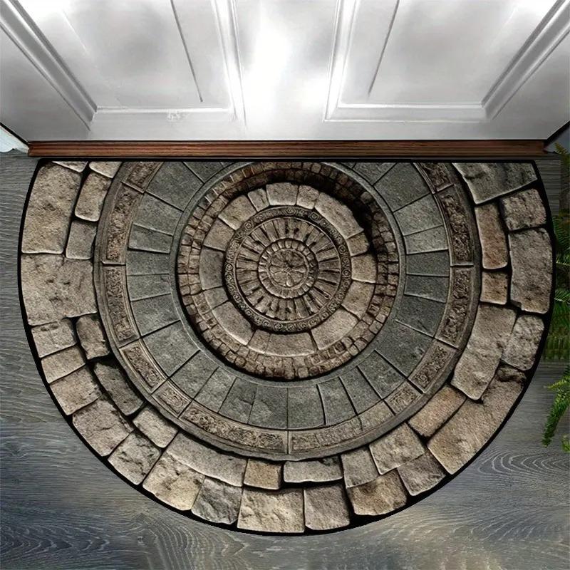 

60*90см Ретро Галька Полукруглый Коврик для пола, Ковер для прихожей, Грязеотталкивающий и Легкий в уходе Кристальный бархатный коврик для пола 40*60cm