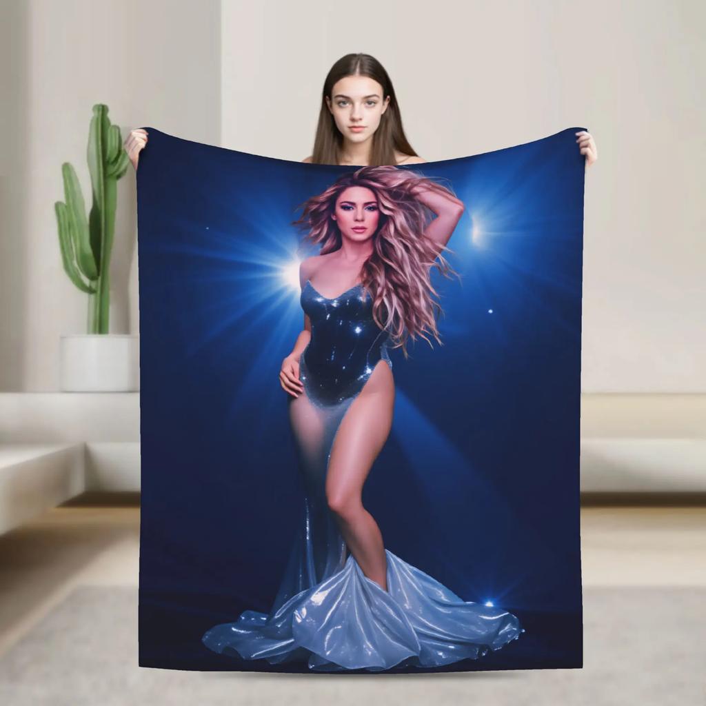 Warm Blanket Decorative Shakira Throw Blanket Singer Pop Flannel Bedspread For Living Room Street Trend Sofa Bed Cover