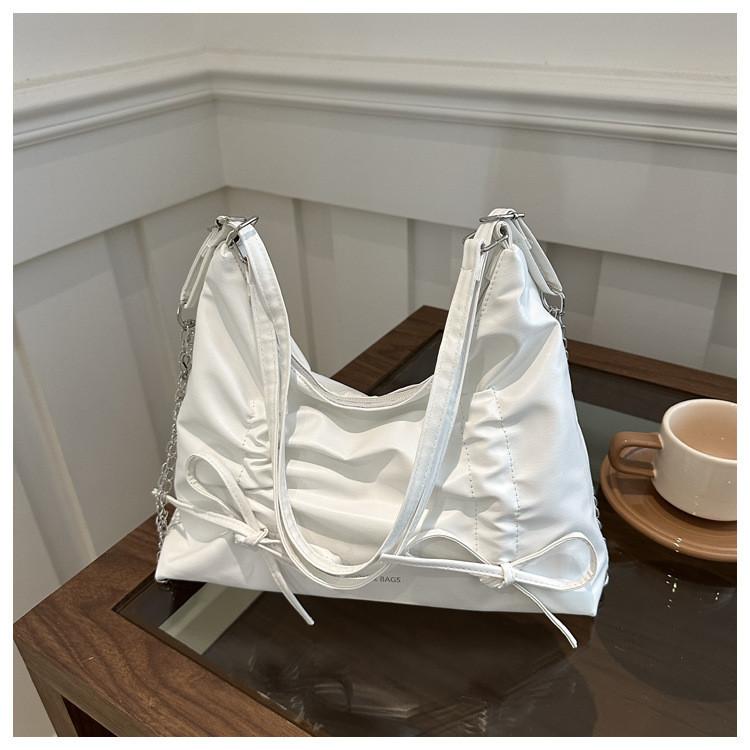 

Bow Padded Elegant High Capacity Womens Backpack Available In Chic Colors For Students белый