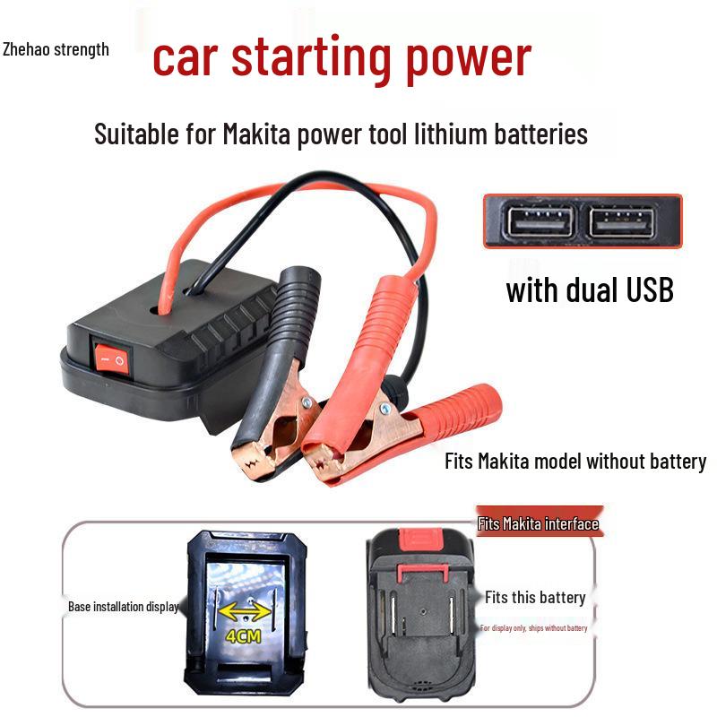Makita Lithium Battery Converter Charger for Electric Wrench, Grinder, Hammer & Car Emergency Start