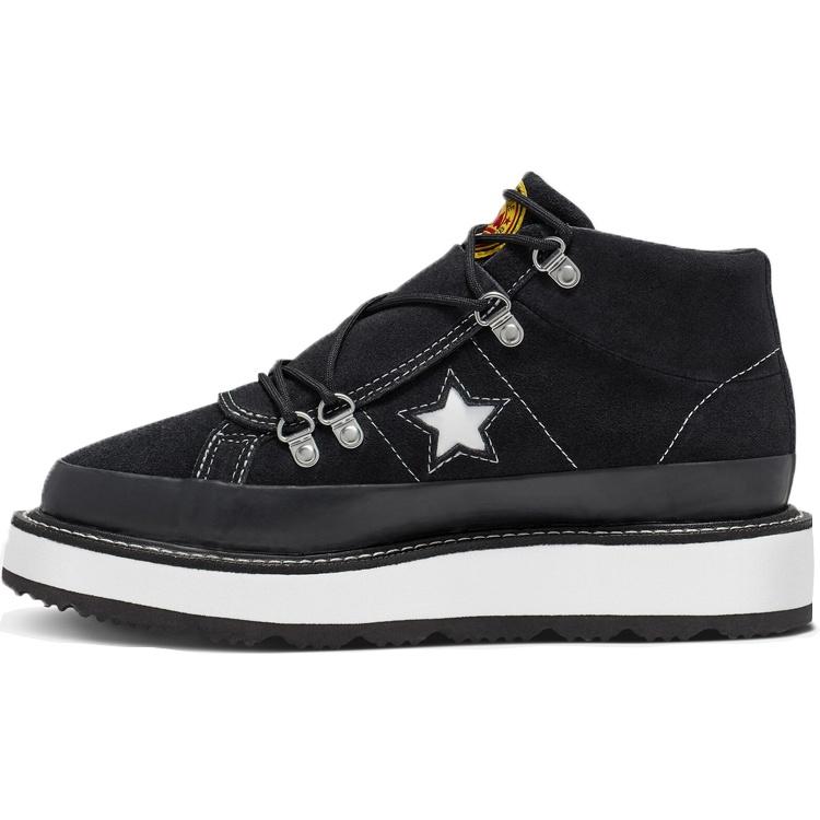 (WMNS) Converse Fleece Lined Boot One Star Thick Sole Black White Women s 566163C EU 36