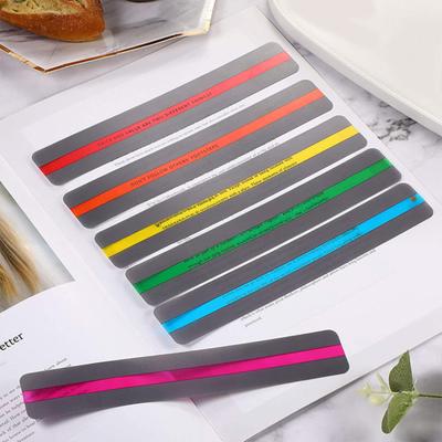 Pásky pro řízené čtení Barevné překryvné zvýrazňovače Záložka Pravítko pro sledování čtení Pomoc při dyslexii pro děti a Učební pomůcka