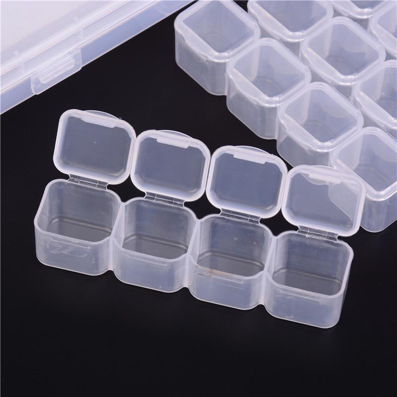 28 Slots Nail Art Storage Box Plastic Transparent Display Case Organizer Holder