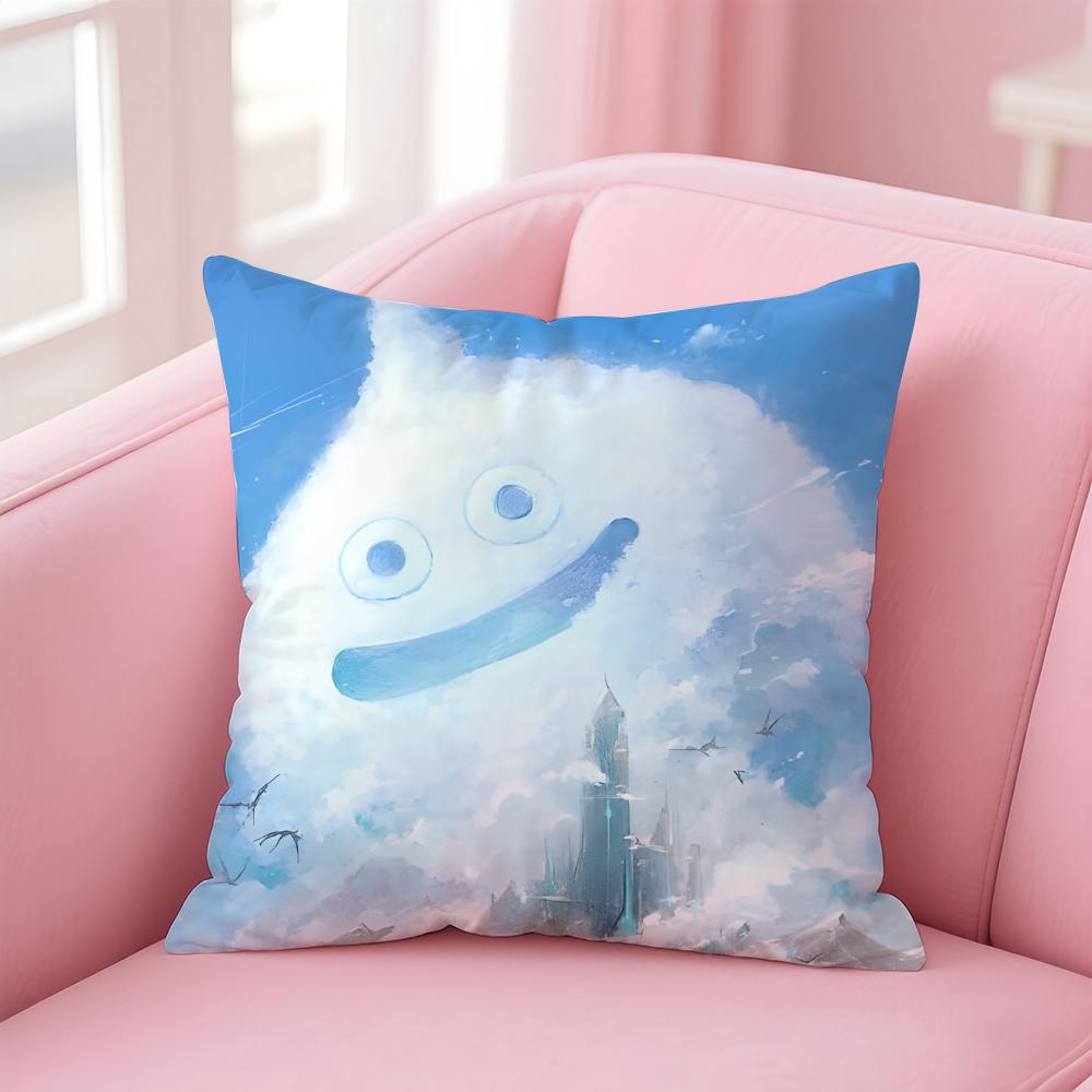 Cute Japanese Game DDragon Quest Slime Cushion Cover Pillow Case Soft Skin Friendly Fabric Concealed Zipper