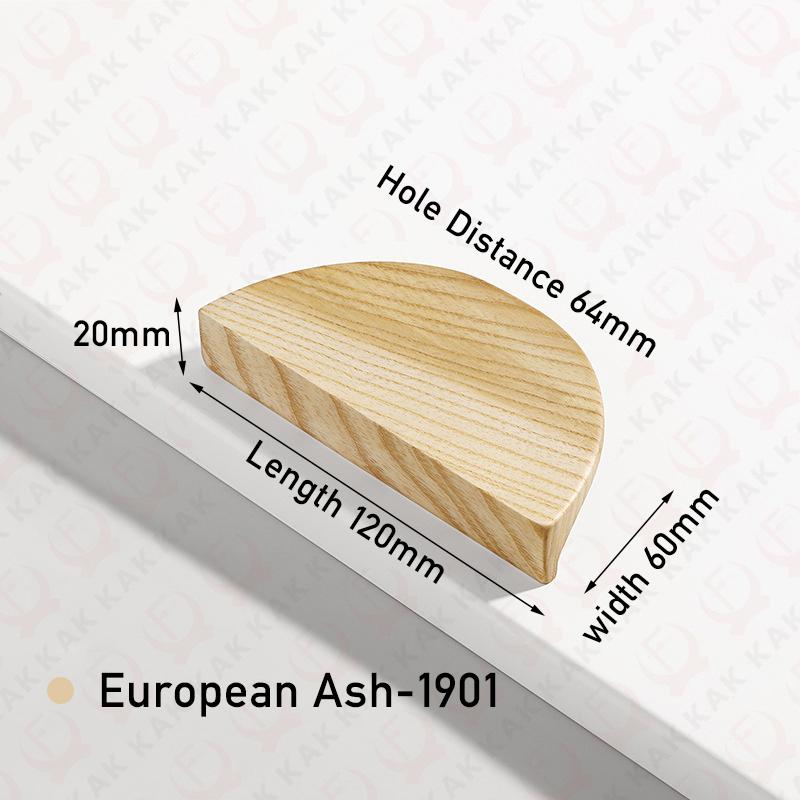 KAK Maniglie e Pomelli in Legno di Noce per Mobili da Cucina Maniglia in Frassino Europeo per Scarpiere Maniglie a Coppa Dorate Ferramenta per Porte