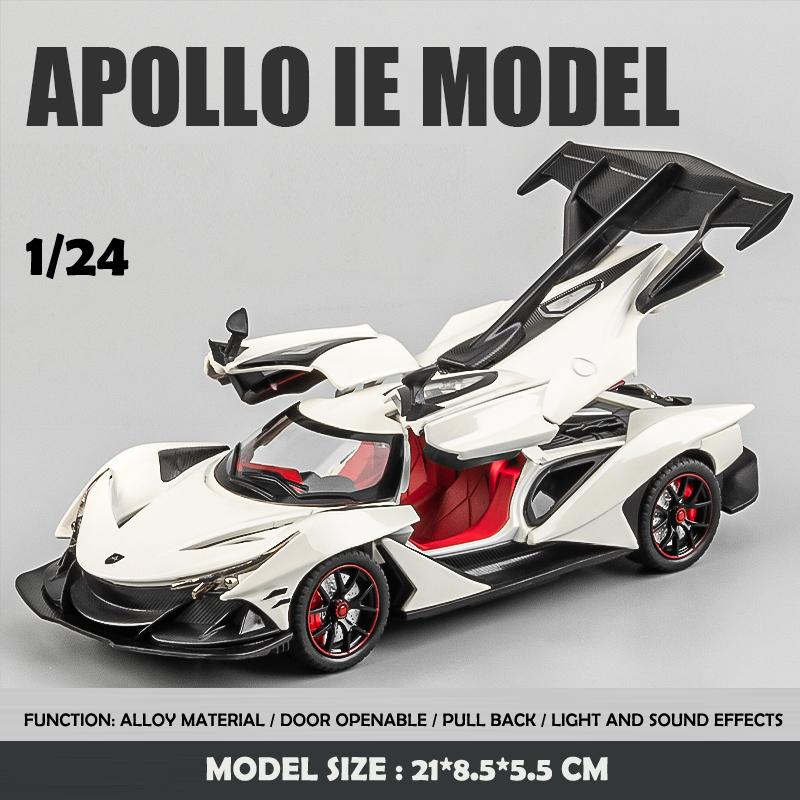 

Simulation 1/24 Apollo IE Supercar Model With Sound Light Toy Vehicle Children Boy Birthday Gift Collection Miniature Voiture