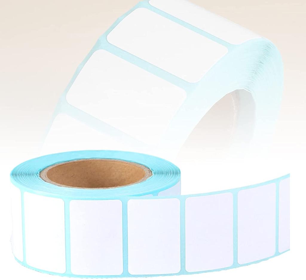 1000 Pcs Self Adhesive Label Sticker, Labels Blank Roll 40mm X 20mm Direct Thermal Labels Barcode Printing Sticker Roll Self Adhesive Labels