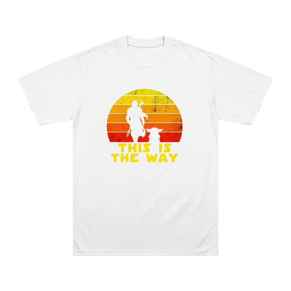 The Mandalorian "Toto je cesta" s Grogu Tričká The Mandalorian a Grogu Potlač s kresleným filmom Tričko Unisex Čistá bavlna Oblečenie Y2K