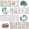 10 Sheets/Set Colorful Glitter Powder Tattoos Sticker Cartoon Animal Unicorn Princess Vehicle Temporary Fake Tattoo for Kids