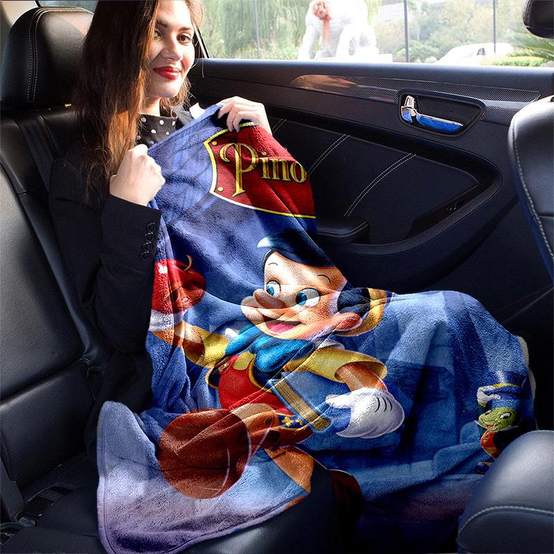 1pc, Pinocchio's Adventure Blanket - Perfect for All Seasons, Home Decor, Soft Flannel Throw Blanket - Versatile & Cozy for Bedroom, Living