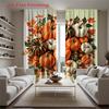 Piece Set High Definition Digital Printed Curtainsautumnpumpkinsorangewhiteleavesfallstylehome Decoration Style Curtain Made Of Polyester