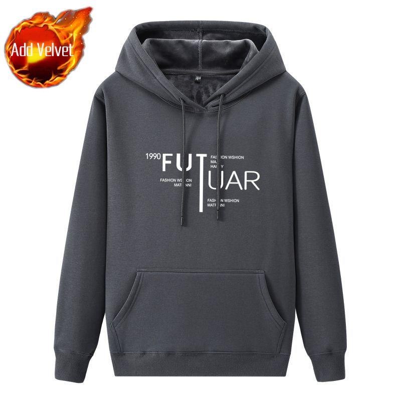 Warm Men's Hooded Sweatshirt Letters Designer Harajuku Fashion Overfit Cheap Y2k Vintage Streetwear Tops 90s Winter Male Hoodie