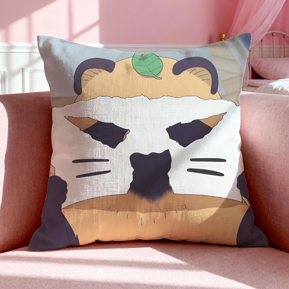 Animal T-Tanuki Cushion Cover Breathable Linen Pillowcase Summer Odorless Eco-Friendly Invisible Zipper Washable