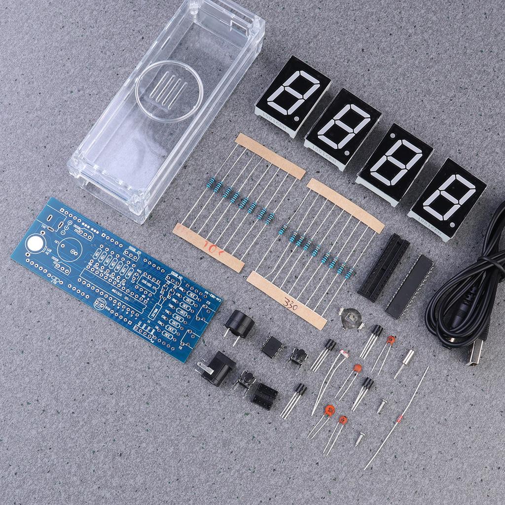Scm Clock Kit Blue Single Chip Microcomputer Digital Clock DIY Easy Learning Long Time Use No Harmful Substances
