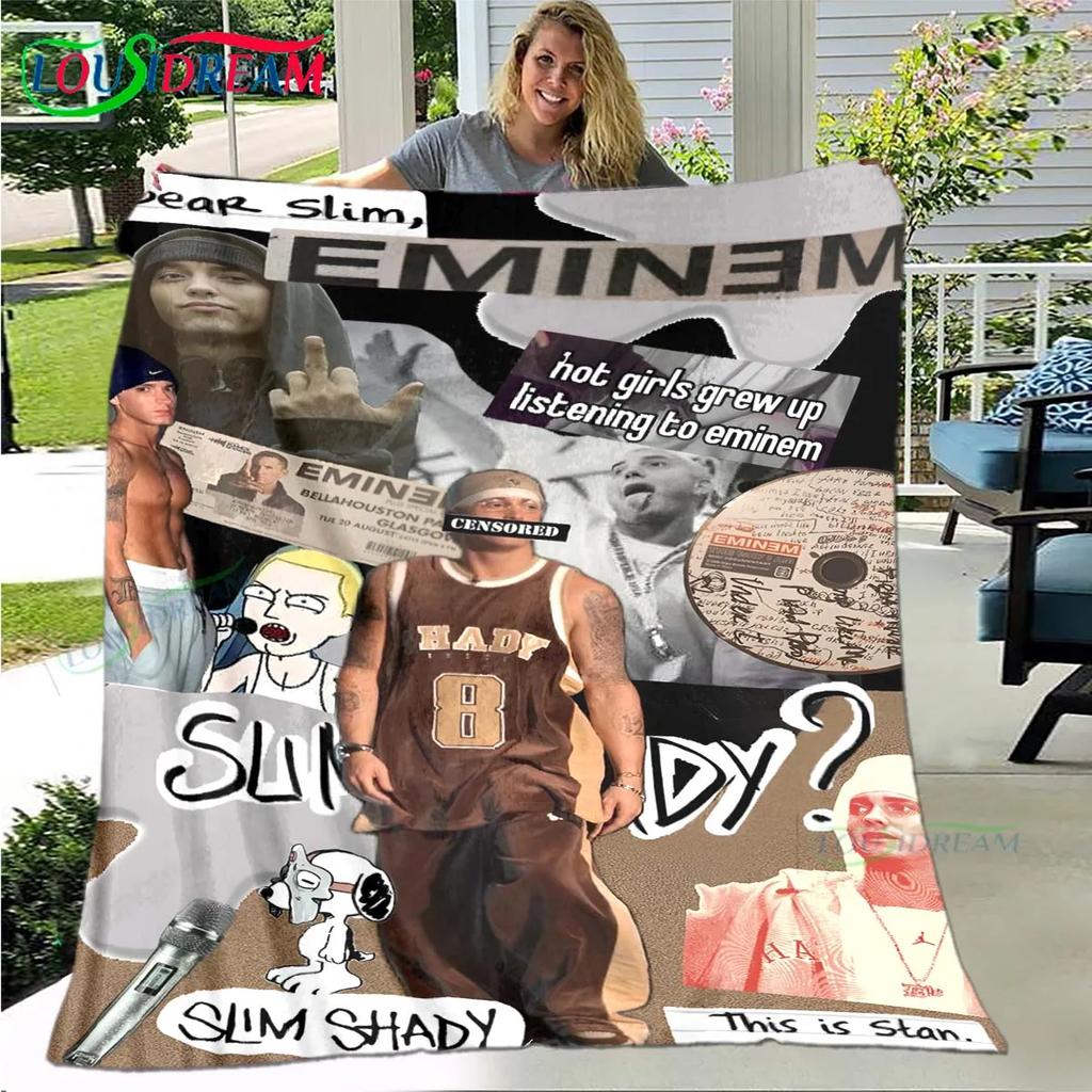 Pop Singer E-Eminem Blanket,Flannel Throw Blanket for Home Bedroom Bed Sofa Picnic Office Hiking Leisure Nap Birthday Gift