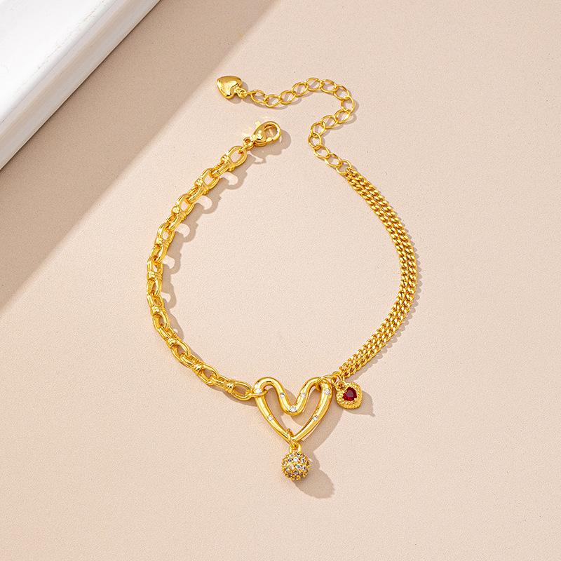 Trendy Simple Style Hollow Love Bracelet Women's Irregular Heart-shaped Bracelet Bracelet
