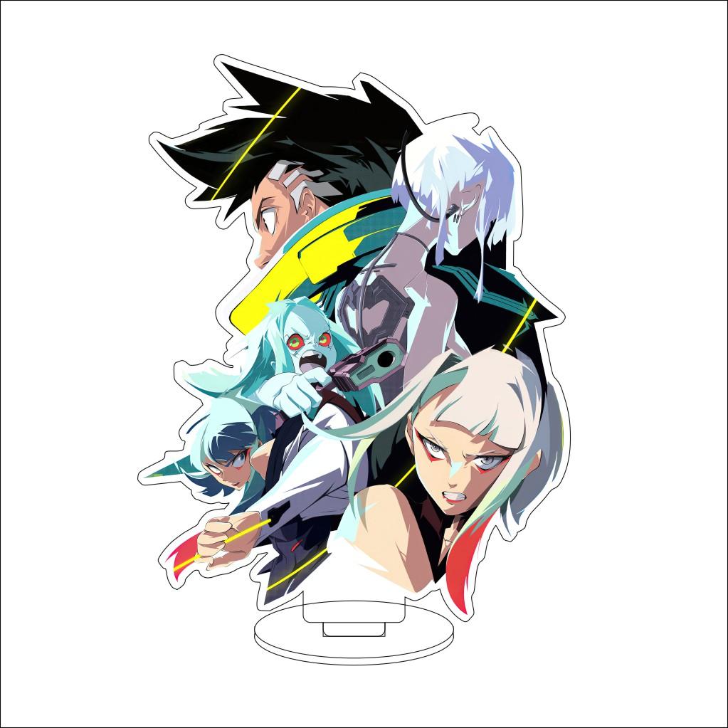 16CM Anime Cyberpunk Cosplay Acryl-Ständer Ornamente David Martinez Rebecca Figur Ständer Halloween Geschenke