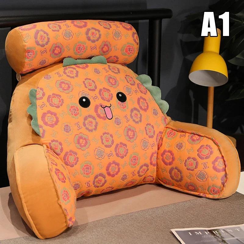 

Подушка для спинки дивана U-образной формы, съемная, с цветочной вышивкой, подушка для чтения, для кровати, автомобиля, офиса, дивана, для поддержки шеи, подушки для стула 65X40cm