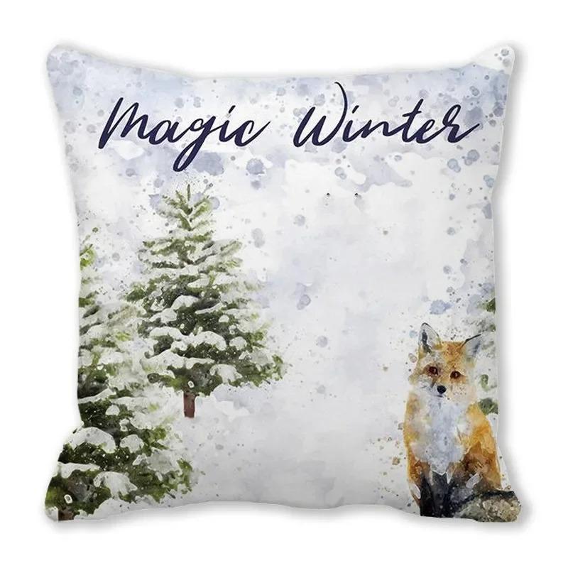 Christmas Themed Pillowcases Car Accessories Office Santa Claus Living Room Sofa Home Pillowcases