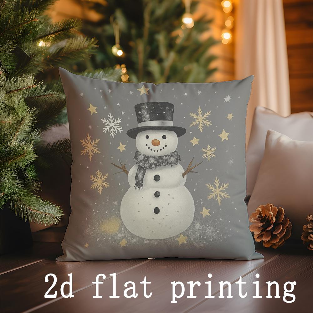 

Home Decor Christmas Winter Snowflake Pillow Covers Pattern Cushion Cover Suitable for Sofa Bedroom Car Pillow Cover 16x16Inch