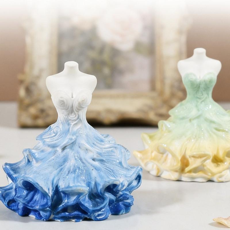 Wedding Dress Shape Silicone Molds Food Grade Silicone Baking Molds for Making Candle Soap Candy Wedding Cake Decoration