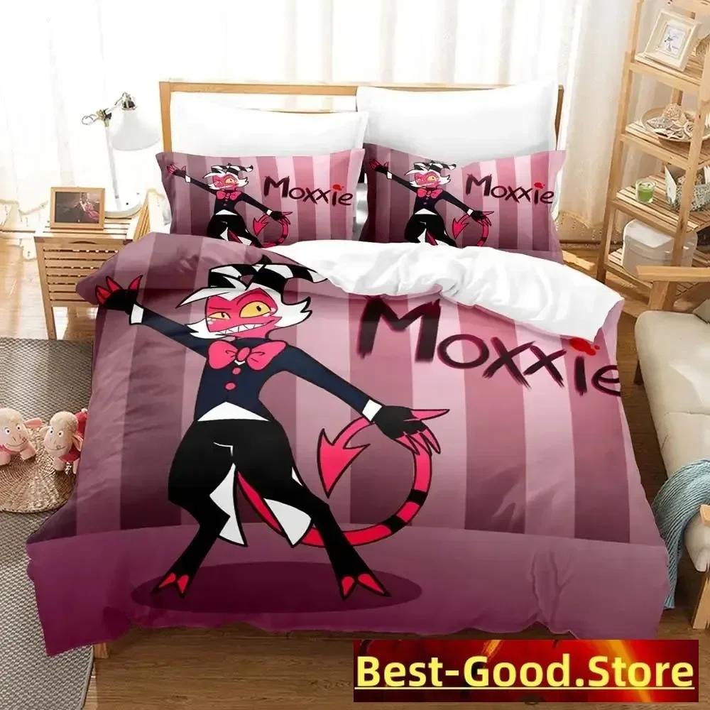Moxxie Boss Anime Parure 3D Printed Bed Set Duvet Cover Pillowcase Bedding Set Linen Sheet Quilt Cover Full Queen King Size