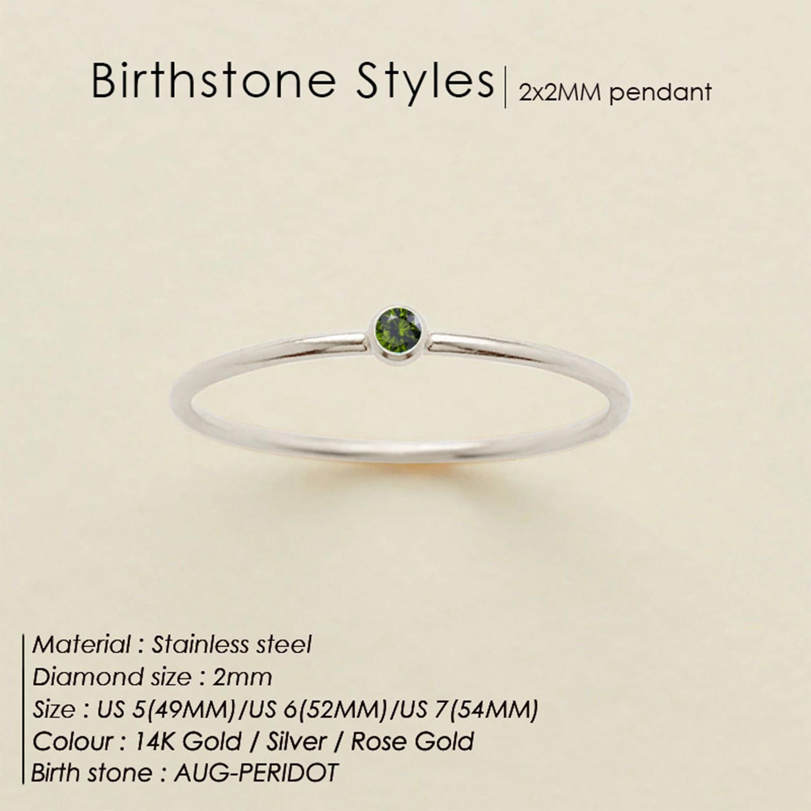

December Birthday Stone Water Diamond Ring 5 армия зеленый