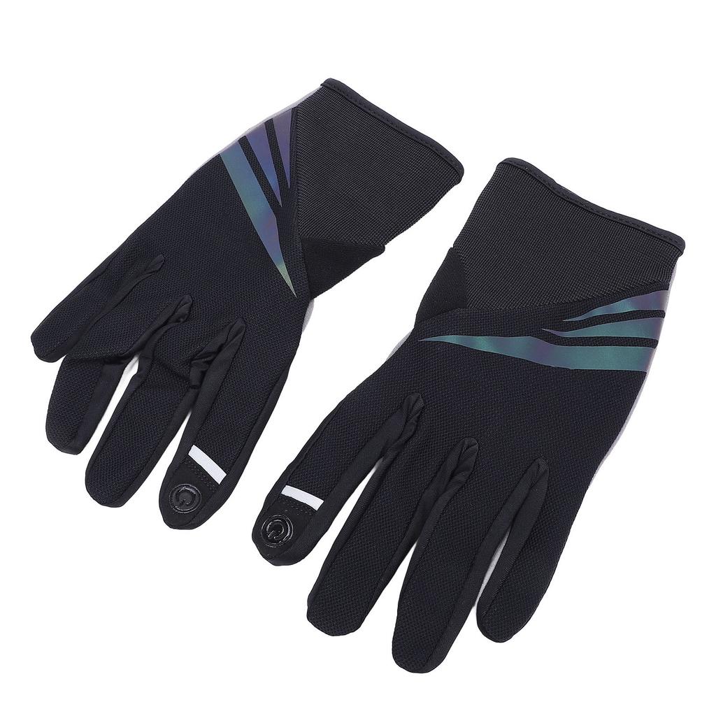 1 Pair Full Finger Cycling Gloves Valve Lining Non Slip Shock Absorption Racing Gloves for Men