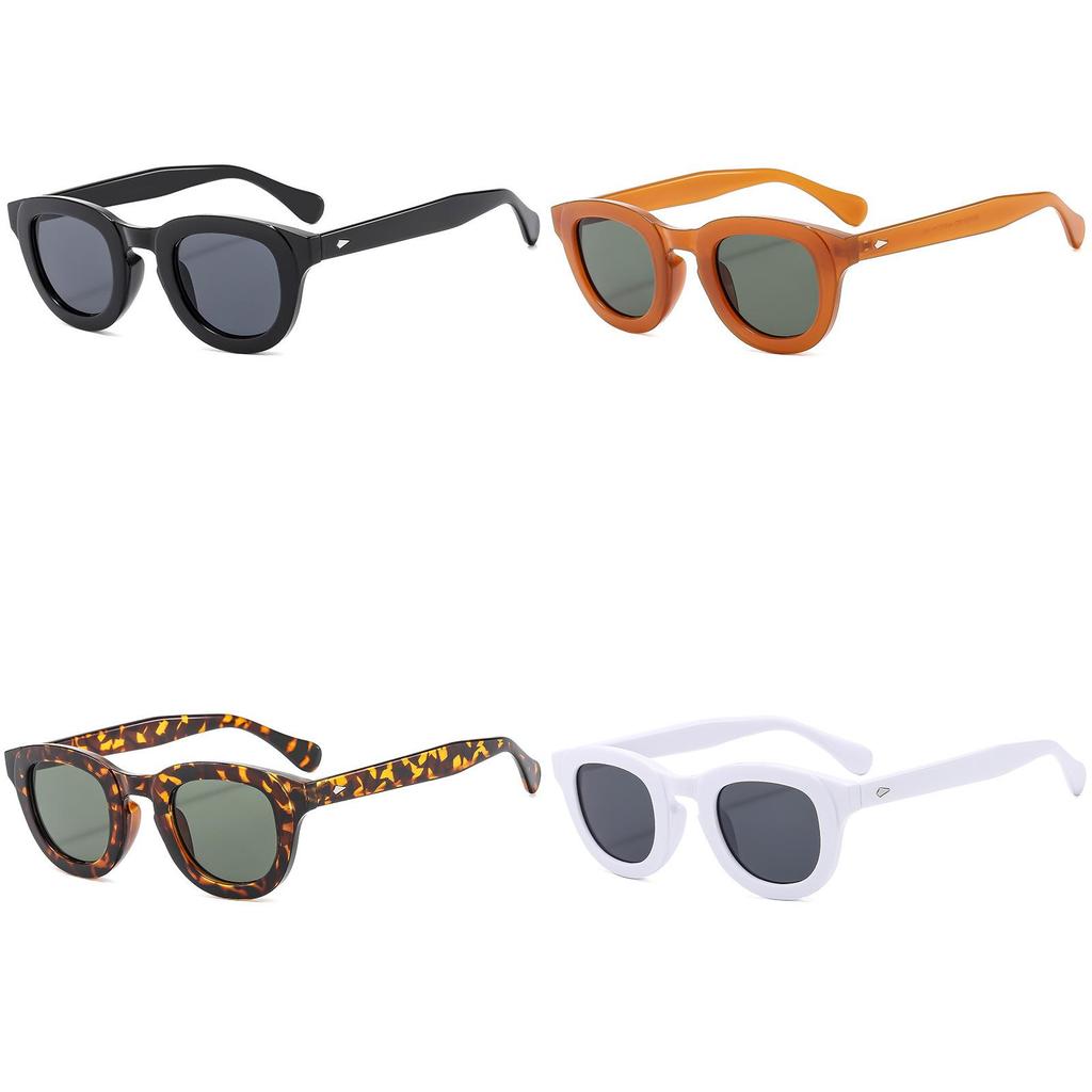 Retro American Style Round Sunglasses With Uv400 Protection For Outdoor Travel And Fashion