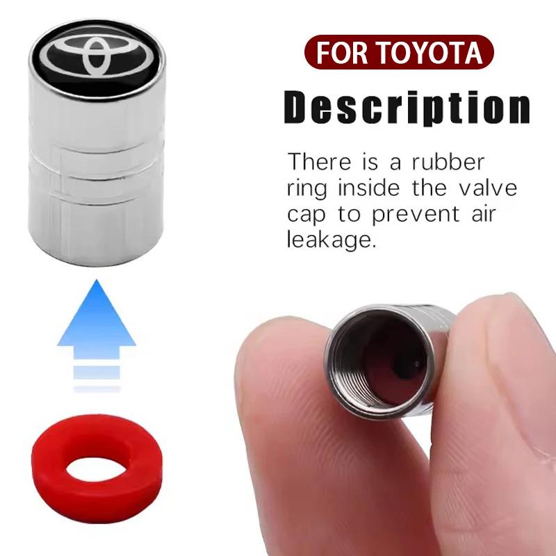 4Pcs/Set Metal Car Wheel Tire Air Valve Core Caps Auto Accessories For Toyota KASG6 Corolla Chr rav4 prius Yaris Hilux auris avensis