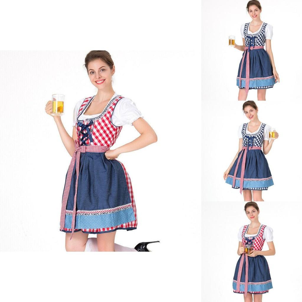 Kostium Oktoberfest Sukienka Gładka Dla Kobiet Charakteryzująca się Uroczym Wzornictwem w Stylu Vintage