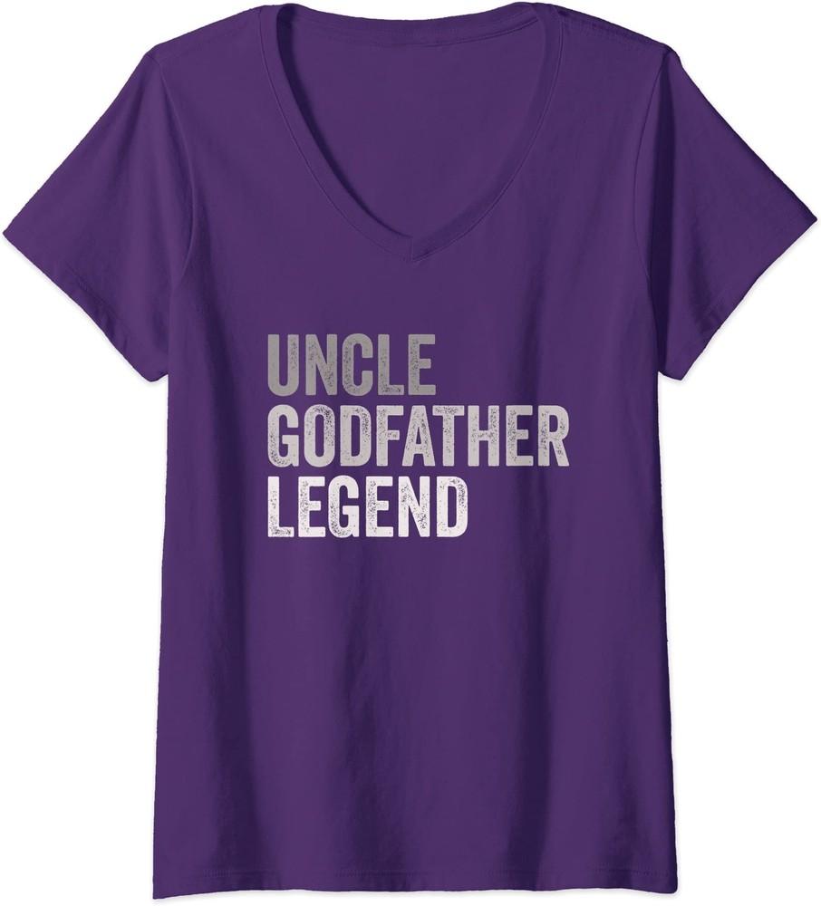 Uncle Godfather Legend Favorite Uncle Family Baptism Ladies  V-Neck Tshirt Unisex T-Shirt L