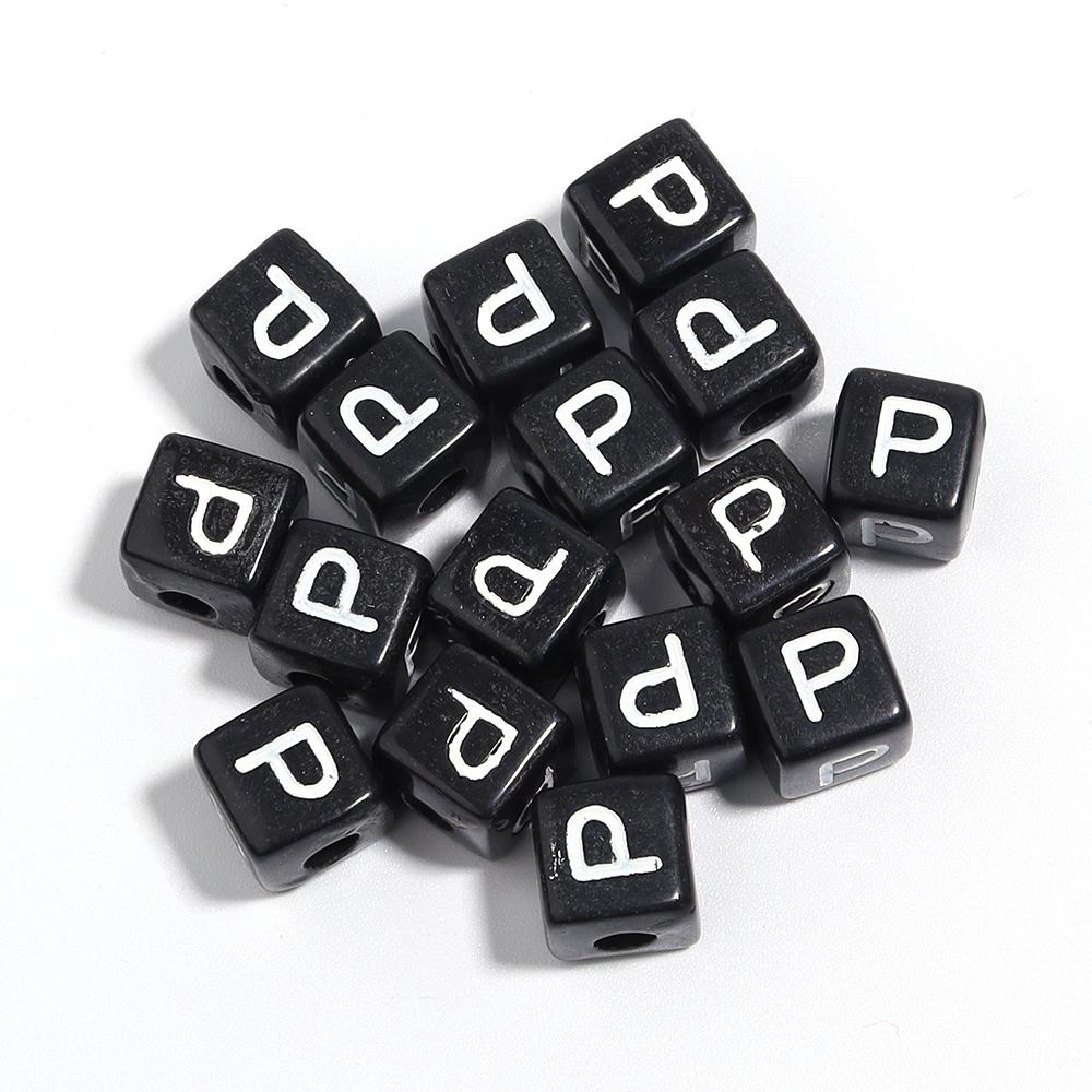 50-100 Stück Schwarze Acryl Buchstabenperlen A-Z Alphabetperlen Würfel Abstandshalterperlen Für DIY Armband Halskette Schmuckherstellung Zubehör