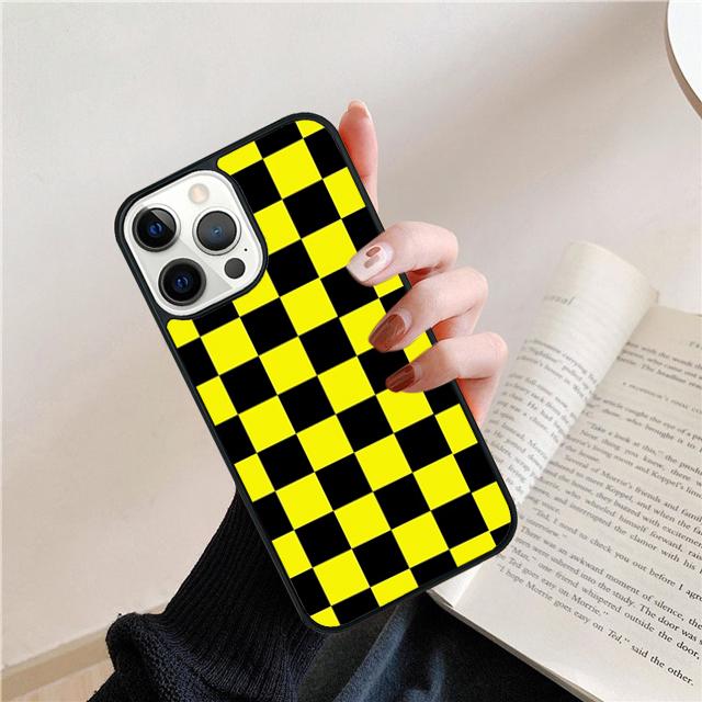 Checkerboard Plaid Checkered Phone Case For iPhone 17 Air 15 16 Cover  14 11 13 Pro Max 12 Plus Max Cover Coque
