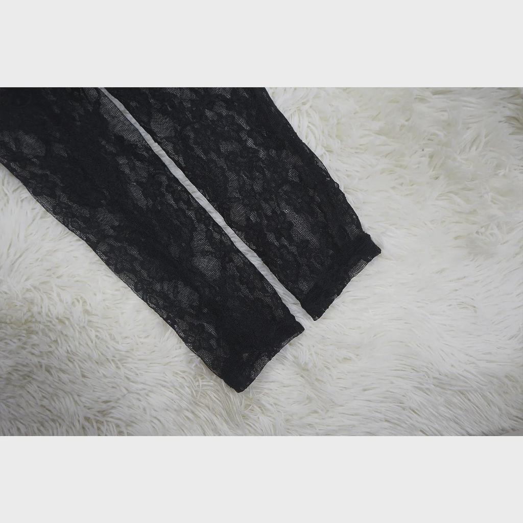 Mono de Encaje con Tirantes Descubierto por la Espalda - Moda Sexy para Mujeres Europeas/Americanas