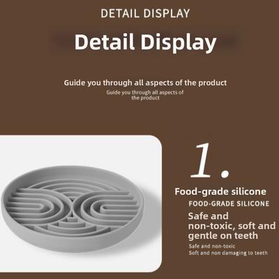 Silicone Slow Feeder Non-Slip Anti-Gulping Slow Food Plate Anti-Choking Eco-Friendly Slower Food Feeding Dishes