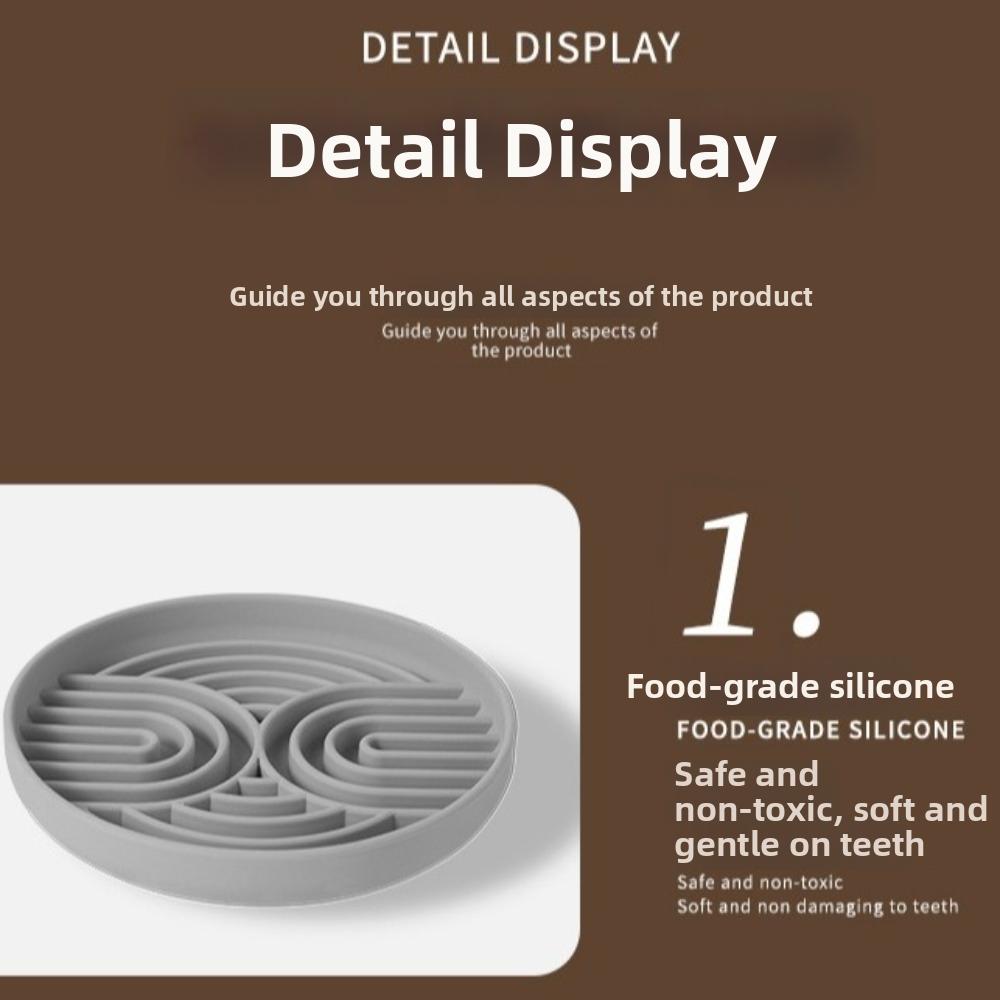 Silicone Slow Feeder Anti-Choking Non-Slip Pet Slow Feeder Bowl Eco-Friendly Anti-Gulping Slow Food Plate for Mealtime Training