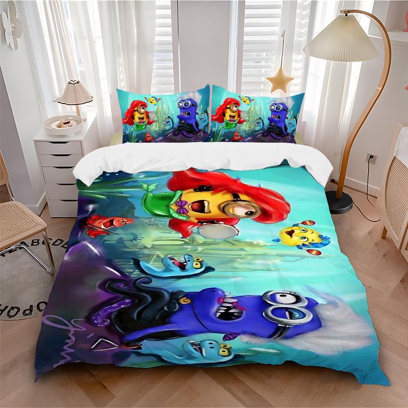 Underwater Adventure Printed 3pcs Bedding Set Soft Microfiber 1 Duvet Cover And 2 Pillowcases Home Bedroom Decor Xmas Gift K1934