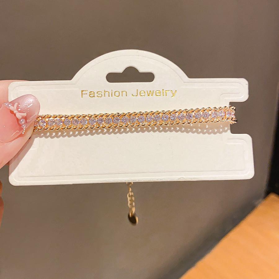 Минималистичный Геометрический Браслет Со Стразами Для Женщин золотой