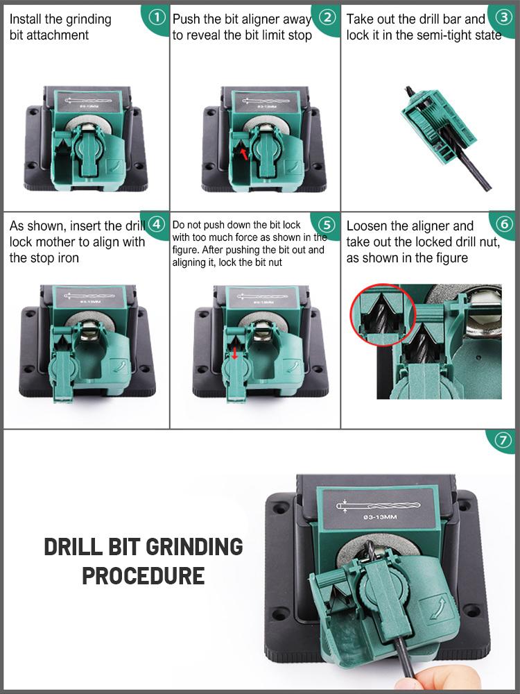Drill Bit Sharpener Electric Sharpener Drill Bit Knife Scissor Sharpening Tools Multitask Sharpening Machine for Chisel HSS