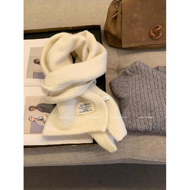 Neu Gestrickte Wolle Gestrickte Kaschmir Schal Für Frauen Paare Neue Vielseitige Feste Farbe Schal