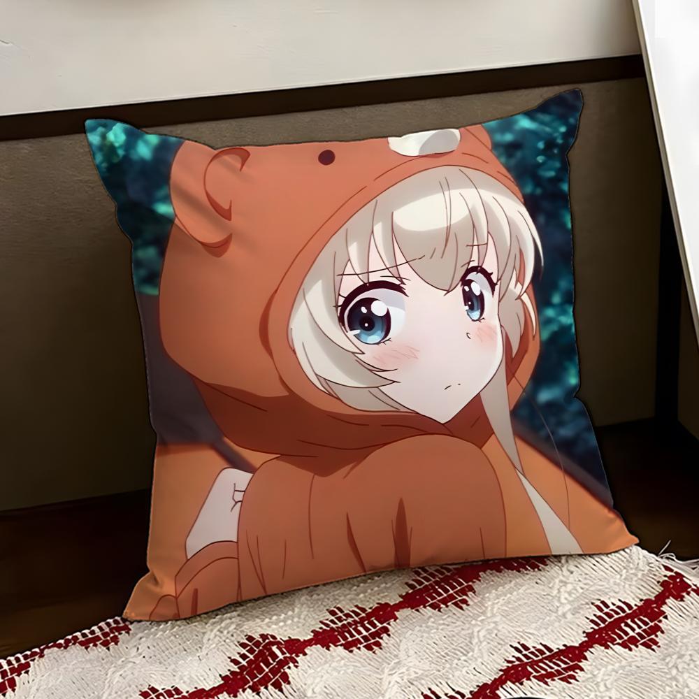 Uchi no Maid ga UUzasugiru Cushion Cover Reversible Soft Durable Pillow Cover Home Car MultiScene Use for Daily Comfort