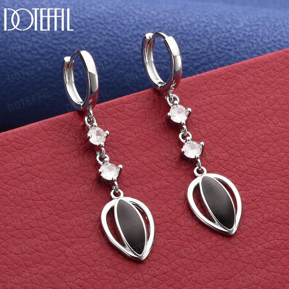 925 Sterling Silver AAA Zircon Pendant Earrings - Exquisite Gift Jewelry